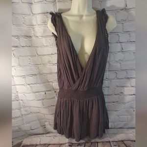 Free People Surplice Grey Romper Med